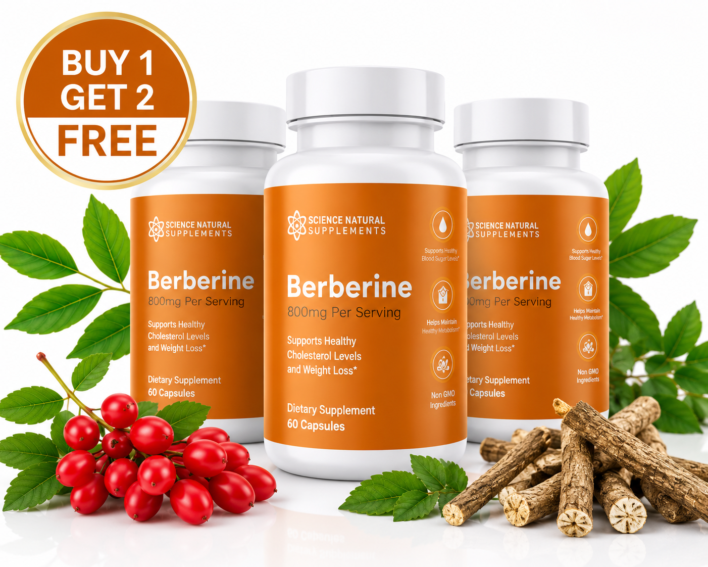 Support your wellness routine with Science Natural Supplements 100% Pure Berberine, a plant-based supplement made with berberine, a natural alkaloid found in plants such as barberry, goldenseal, and Oregon grape.